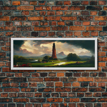 Load image into Gallery viewer, The Dark Tower, Ready To Hang Canvas Print, Panoramic Art, High Fantasy Concept Art
