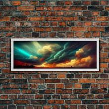 Carregar imagem no visualizador da galeria, A Rain Storm, Texas Art, Framed Canvas Print, Panoramic Wall Art, Extra Large Art, Huge Wall Art, Above Couch / Sofa Living Room Art
