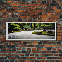 Load image into Gallery viewer, Zen Garden Art, Framed Canvas Print, Meditation Center Wall Decor, Lobby Art, Entryway Decor, Calming Meditation Art
