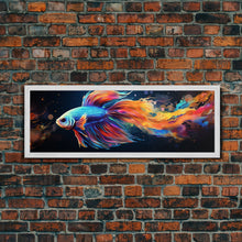 Cargar imagen en el visor de la galería, Betta Fish Painting Wall Art, Framed Canvas Print, Siamese Fighting Fish, Aquarium Wall Art, Colorful Pet Fish painting
