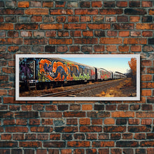 Carregar imagem no visualizador da galeria, Abandoned Train Tracks, Urban Decay Graffiti Photography, Framed Canvas Print, Industrial Loft Decor, Loft Wall Art, Urban Art

