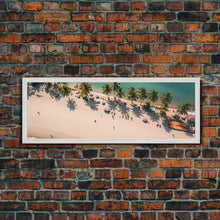 Carregar imagem no visualizador da galeria, Drone Shot of Bora Bora, Vacation Art, Tropical Beach Photography Framed Canvas Print, Panoramic Bird&#39;s Eye View of Paradise
