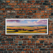 Carregar imagem no visualizador da galeria, Beautiful Italian Villa and Countryside, Extra Large Wall Art, Framed Panoramic Canvas Print, Framed Wall Decor
