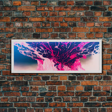 Carregar imagem no visualizador da galeria, Bubblegum Pink Abstract Explosion Art, Extra Large Wall Art, Framed Panoramic Canvas Print, Framed Wall Art
