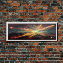 Load image into Gallery viewer, Galaxy Art, Supernova, Extra Large Wall Art, Framed Panoramic Canvas Print, Framed Wall Art
