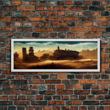 Load image into Gallery viewer, Abandoned Wild West Mining Town, Extra Large Wall Art, Framed Panoramic Canvas Print, Framed Wall Art
