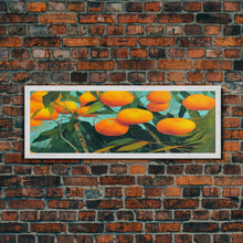 Carregar imagem no visualizador da galeria, Florida Orange Trees, Abstract Art, Extra Large Wall Art, Framed Panoramic Canvas Print, Framed Wall Decor
