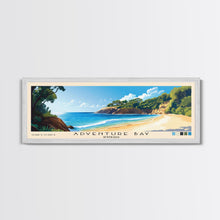 Load image into Gallery viewer, Adventure Bay, Australia Panoramic Beach Print, Vacation Gift, Australia Wall Art, Framed Canvas Print, Framed Beach Painting

