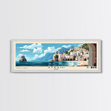 Carregar imagem no visualizador da galeria, Atrani, Italy Panoramic Print, Vacation Gift, Italy Wall Art, Beach Painting, Beach Decor, Beach Or Lakehouse Art
