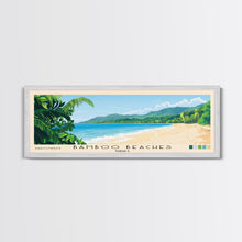 Carregar imagem no visualizador da galeria, Bamboo Beaches, Jamaica Panoramic Print, Vacation Gift, Jamaica Wall Art, Beach Painting, Beach Decor, Large Wall Art, Wood Frame Art
