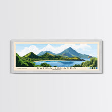 Load image into Gallery viewer, Banda Islands, Indonesia Panoramic Beach Print, Vacation Gift, Indonesia Wall Art, Framed Canvas Print, Framed Beach Painting
