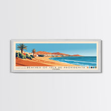 Carregar imagem no visualizador da galeria, Beaches of Isla de Providencia, Colombia Panoramic Print, Vacation Gift, Colombia Wall Art, Beach Painting, Beach Decor, Large Wall Art, Wood Frame Art
