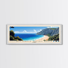 Carregar imagem no visualizador da galeria, Butterfly Valley Beach, Turkey Panoramic Print, Vacation Gift, Turkey Wall Art, Beach Painting, Beach Decor, Large Wall Art, Wood Frame Art
