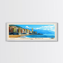 Carregar imagem no visualizador da galeria, Camogli Beach, Italy Panoramic Beach Print, Vacation Gift, Italy Wall Art, Beach Painting, Beach Decor, Beach Painting
