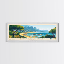 Carregar imagem no visualizador da galeria, Camps Bay Beach, South Africa Panoramic Beach Print, Vacation Gift, South Africa Wall Art, Framed Canvas Print, Framed Beach Painting
