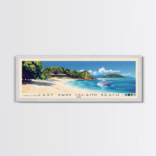 Cargar imagen en el visor de la galería, Cast Away Island Beach, Fiji Panoramic Print, Vacation Gift, Fiji Wall Art, Beach Painting, Beach Decor, Beach Or Lakehouse Art
