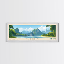 Load image into Gallery viewer, Cloud 9, Philippines Panoramic Beach Print, Vacation Gift, Philippines Wall Art, Framed Canvas Print, Framed Beach Painting
