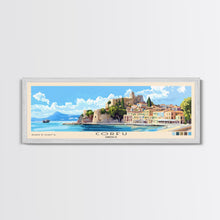 Load image into Gallery viewer, Corfu, Greece Panoramic Print, Vacation Gift, Greece Wall Art, Vacation Wall Art, Vacatation Memories, Beach Decor, Beach Or Lakehouse Art
