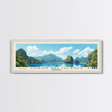Load image into Gallery viewer, Coron Bay Islands, Philippines Panoramic Beach Print, Vacation Gift, Philippines Wall Art, Framed Canvas Print, Framed Beach Painting
