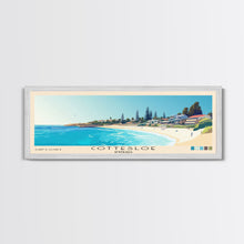Load image into Gallery viewer, Cottesloe, Australia Panoramic Print, Vacation Gift, Australia Wall Art, Beach Painting, Beach Decor, Large Wall Art, Wood Frame Art

