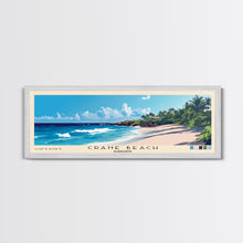Load image into Gallery viewer, Crane Beach, Barbados Panoramic Print, Vacation Gift, Barbados Wall Art, Beach Painting, Beach Decor, Large Wall Art, Wood Frame Art
