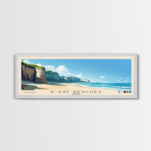 Carregar imagem no visualizador da galeria, D-Day beaches, France Panoramic Beach Print, Vacation Gift, France Wall Art, Framed Canvas Print, Framed Beach Painting
