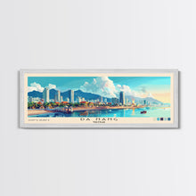 Load image into Gallery viewer, Da Nang, Vietnam Panoramic Beach Print, Vacation Gift, Vietnam Wall Art, Framed Canvas Print, Framed Beach Painting
