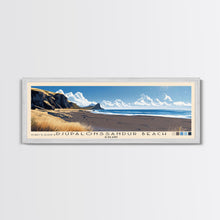 Load image into Gallery viewer, Djúpalónssandur Beach, Iceland Panoramic Print, Vacation Gift, Iceland Wall Art, Vacation Wall Art, Vacatation Memories, Beach Decor, Beach Or Lakehouse Art

