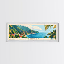Load image into Gallery viewer, Dominica, Dominica Panoramic Beach Print, Vacation Gift, Dominica Wall Art, Framed Canvas Print, Framed Beach Painting
