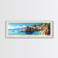 Load image into Gallery viewer, Embiez Island, France Panoramic Print, Vacation Gift, France Wall Art, Beach Painting, Beach Decor, Large Wall Art, Wood Frame Art
