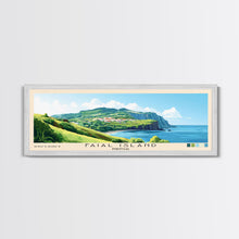 Carregar imagem no visualizador da galeria, Faial Island, Portugal Panoramic Print, Vacation Gift, Portugal Wall Art, Beach Painting, Beach Decor, Large Wall Art, Wood Frame Art
