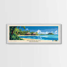 Cargar imagen en el visor de la galería, Fakarava, French Polynesia Panoramic Beach Print, Vacation Gift, French Polynesia Wall Art, Framed Canvas Print, Framed Beach Painting
