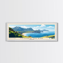 Carregar imagem no visualizador da galeria, Flores Island, Portugal Panoramic Print, Vacation Gift, Portugal Wall Art, Beach Painting, Beach Decor, Large Wall Art, Wood Frame Art
