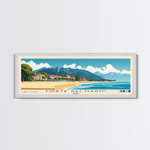 Load image into Gallery viewer, Forte dei Marmi, Italy Panoramic Beach Print, Vacation Gift, Italy Wall Art, Framed Canvas Print, Framed Beach Painting
