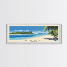 Load image into Gallery viewer, Muri Beach, Cook Islands Panoramic Beach Print, Vacation Gift, Cook Islands Wall Art, Framed Canvas Print, Framed Beach Painting
