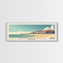 Load image into Gallery viewer, Whitstable beach, United Kingdom Panoramic Print, Vacation Gift, United Kingdom Wall Art, Beach Painting, Beach Decor, Large Wall Art, Wood Frame Art
