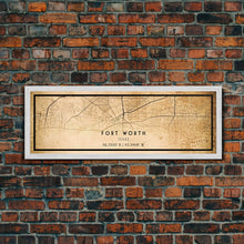 Load image into Gallery viewer, Fort Worth Panoramic map print poster or framed canvas, Texas map print poster canvas, Fort Worth city map print poster canvas, Panther City
