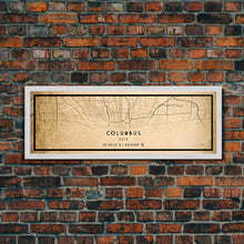 Load image into Gallery viewer, Columbus Panoramic vintage map print poster or framed canvas, Ohio map print poster canvas, Columbus city map print poster canvas
