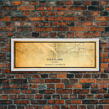 Load image into Gallery viewer, Panoramic Portland Oregon Street Map, Framed Canvas Art, Oregon United States Road Map Wall Art, Office Wall Art, Wall Decor for Office
