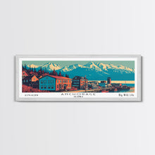 Carregar imagem no visualizador da galeria, Anchorage Alaska Panoramic Travel Poster Canvas Print
