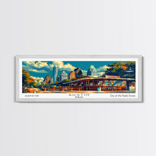Carregar imagem no visualizador da galeria, Austin Texas Panoramic Travel Poster Framed Canvas Print, Mid Century Modern Art, Pop Art Style, Wall Art Decor, Home Decoration
