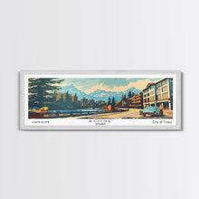 Load image into Gallery viewer, Boise Idaho Panoramic Painting, Mid Century Modern Framed Canvas Print, Retro Pop Art Travel Poster, Wall Art, Home Decor, Office Wall Art

