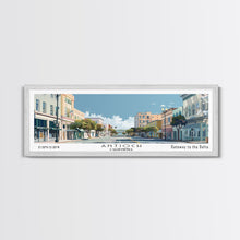 Carregar imagem no visualizador da galeria, Antioch California Panoramic Painting, Mid Century Modern Framed Canvas Print, Retro Pop Art Travel Poster, Home Decor, City Art
