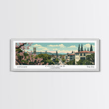Cargar imagen en el visor de la galería, Concord California Panoramic Painting, Mid Century Modern Framed Canvas Print, Retro Pop Art Travel Poster, City Wall Decor, Office Decor
