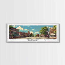 Cargar imagen en el visor de la galería, Concord North Carolina Panoramic Wall Art, Mid Century Modern Framed Canvas Print, Retro Pop Art Travel Poster, City Office Art, Home Decor
