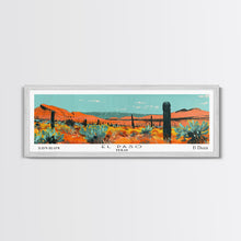 Load image into Gallery viewer, El Paso Texas Panoramic Painting, Mid Century Modern Framed Canvas Print, Retro Pop Art Travel Poster, Living Room Wall Decor
