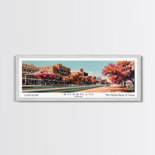 Carregar imagem no visualizador da galeria, Amarillo Texas Panoramic Painting, Framed Canvas Print, Mid Century Modern Wall Art, Retro Pop Art Travel Poster, Home Decor, City Art
