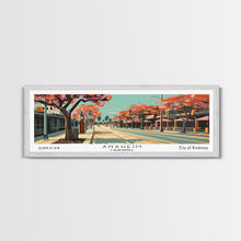 Carregar imagem no visualizador da galeria, Anaheim California Panoramic Painting, Framed Canvas Print, Mid Century Modern Wall Art, Retro Pop Art Travel Poster, Office Decor, City Art
