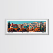 Load image into Gallery viewer, El Paso Texas Panoramic Painting, Framed Canvas Print, Mid Century Modern Wall Art, Retro Pop Art Travel Poster, Home Decor, City Art
