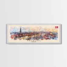 Carregar imagem no visualizador da galeria, Aalborg Denmark Travel Print Wall Art, Panoramic City Art, Travel Art, Wall Decor, Vacation Gift, Framed Canvas Print Or Metal Art
